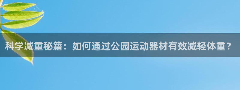fb体育官网：科学减重秘籍：如何通过公园运动器材有效